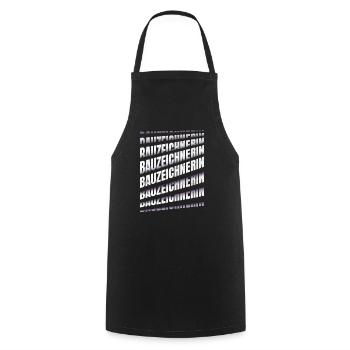 Ingenieur Spruch Bauzeichnerin - Kochschürze - Schwarz - Vorne - AI Model Male 185 dark (185cm)