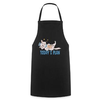 Sleeping cat wants to sleep today Pajamas - Cooking Apron - black - Front - AI Model Male 185 dark (185cm)