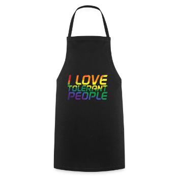 J’aime les gens tolérants - Tablier de cuisine - noir - Devant - AI Model Male 185 dark (185cm)