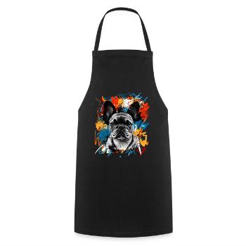 Bouledogue français - Tablier de cuisine - noir - Devant - AI Model Male 185 dark (185cm)