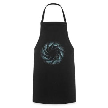 dotted shape gyroscopic polygon pinwheel gear - Cooking Apron - black - Front - AI Model Male 185 dark (185cm)