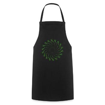 dotted shape rotated wind turbine green - Cooking Apron - black - Front - AI Model Male 185 dark (185cm)