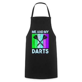 Darts Sport Verein, Dartscheibe, Pfeil Sport Dart - Kochschürze - Schwarz - Vorne - AI Model Male 185 dark (185cm)