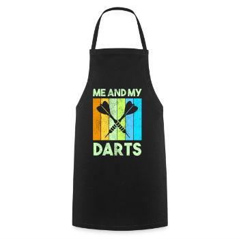 Darts Sport Verein, Dartscheibe, Pfeil Sport Dart - Kochschürze - Schwarz - Vorne - AI Model Male 185 dark (185cm)