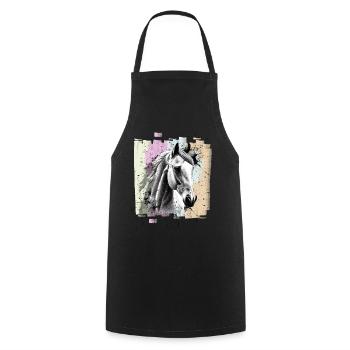 Horse - Cooking Apron - black - Front - AI Model Male 185 dark (185cm)