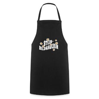 Handwerker niedliche Blumen Steinmetzin - Kochschürze - Schwarz - Vorne - AI Model Male 185 dark (185cm)