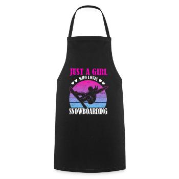 Snowboarder Girl - Just A Girl Who Loves Snowboard - Cooking Apron - black - Front - AI Model Male 185 dark (185cm)