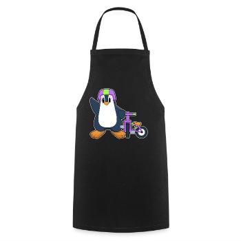 Vélo Pingouin - Tablier de cuisine - noir - Devant - AI Model Male 185 dark (185cm)