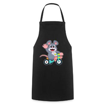 Rat Bicycle - Cooking Apron - black - Front - AI Model Male 185 dark (185cm)