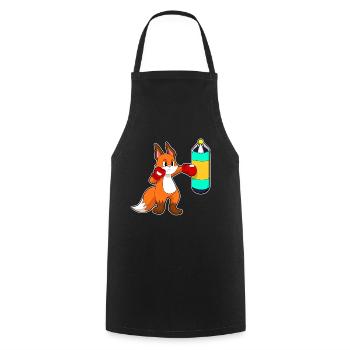 Fuchs Boxer Boxsack Boxen - Kochschürze - Schwarz - Vorne - AI Model Male 185 dark (185cm)
