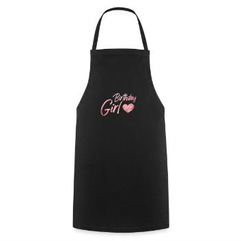 Fête d’anniversaire des filles, rosé - Tablier de cuisine - noir - Devant - AI Model Male 185 dark (185cm)