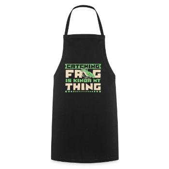 Catching Frog Is Kinda My Thing Toad Frog - Cooking Apron - black - Front - AI Model Male 185 dark (185cm)