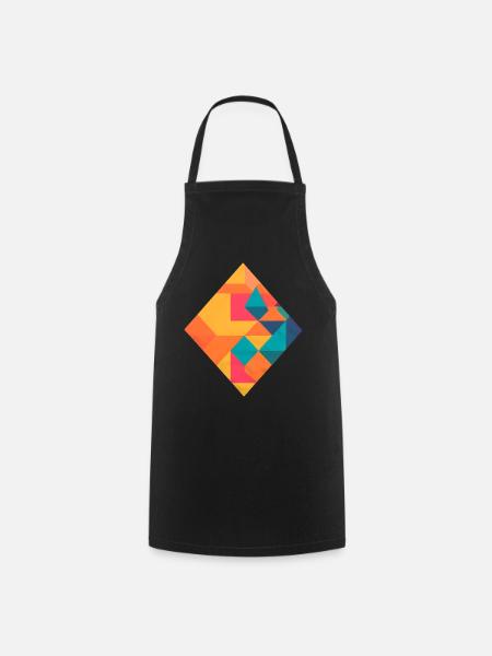Bunte Geometrie - Kochschürze - Schwarz