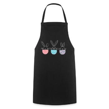 Easter, Cute Easter Bunnies Easter Eggs Drawing - Cooking Apron - black - Front - AI Model Male 185 dark (185cm)
