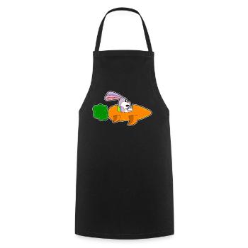 Bunny Carrot - Cooking Apron - black - Front - AI Model Male 185 dark (185cm)