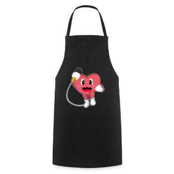 Chant au micro Heart Singer - Tablier de cuisine - noir - Devant - AI Model Male 185 dark (185cm)