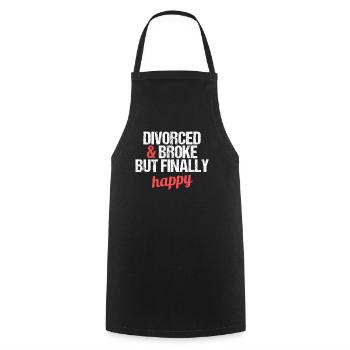 Divorcé et fauché mais finalement heureux divorce - Tablier de cuisine - noir - Devant - AI Model Male 185 dark (185cm)