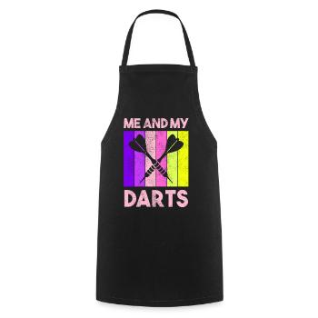 Darts Sport Verein, Dartscheibe, Pfeil Sport Dart - Kochschürze - Schwarz - Vorne - AI Model Male 185 dark (185cm)