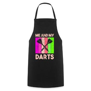 Darts Sports Club, Dartboard, Arrow Sport Darts - Cooking Apron - black - Front - AI Model Male 185 dark (185cm)