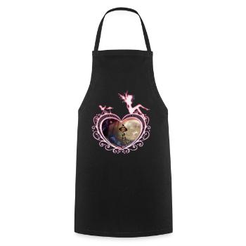 Cute little witch flying with a broom - Cooking Apron - black - Front - AI Model Male 185 dark (185cm)