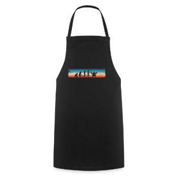Retro Bodybuilding Powerlifting Exercise - Cooking Apron - black - Front - AI Model Male 185 dark (185cm)