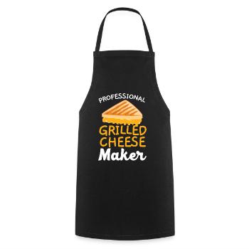 Fromager grillé professionnel Cheesy - Tablier de cuisine - noir - Devant - AI Model Male 185 dark (185cm)