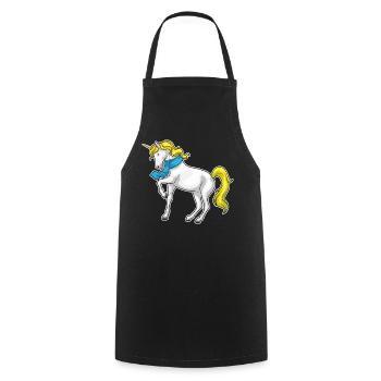 Foulard licorne - Tablier de cuisine - noir - Devant - AI Model Male 185 dark (185cm)