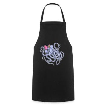 Boucle de pieuvre - Tablier de cuisine - noir - Devant - AI Model Male 185 dark (185cm)