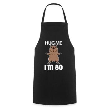 80 birthday - 80 years - hug - Cooking Apron - black - Front - AI Model Male 185 dark (185cm)