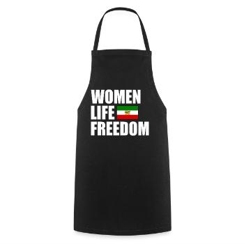 Women life freedom - Kochschürze - Schwarz - Vorne - AI Model Male 185 dark (185cm)