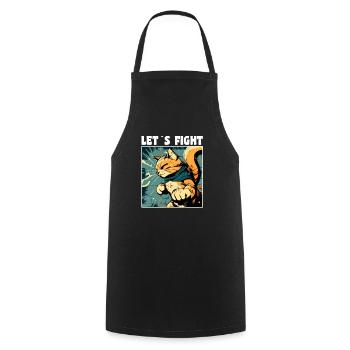 Karaté Chat - Tablier de cuisine - noir - Devant - AI Model Male 185 dark (185cm)