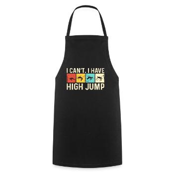 High Jump I Can't I Have High Retro Loves Jumping - Kochschürze - Schwarz - Vorne - AI Model Male 185 dark (185cm)
