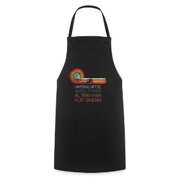 Unterschätze Niemals Einen Alten Mann - Kochschürze - Schwarz - Vorne - AI Model Male 185 dark (185cm)