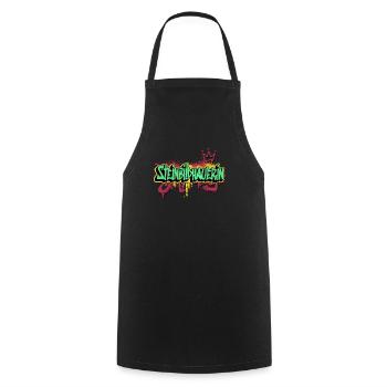 Handwerker Graffiti-Art Steinmetzin - Kochschürze - Schwarz - Vorne - AI Model Male 185 dark (185cm)