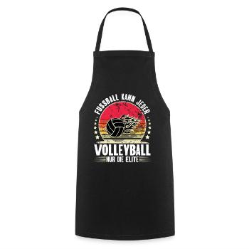 Volleyball - Kochschürze - Schwarz - Vorne - AI Model Male 185 dark (185cm)