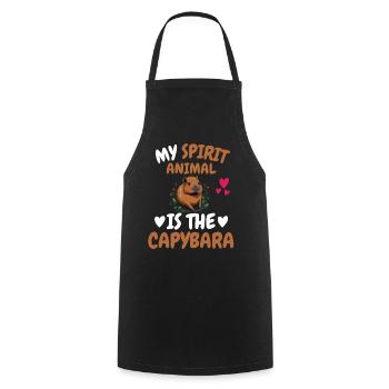 My Spiritual Animal Gift Funny Capybara - Cooking Apron - black - Front - AI Model Male 185 dark (185cm)