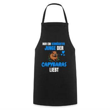 Tier Verrückter Junge Lustiges Geschenk Capybara - Kochschürze - Schwarz - Vorne - AI Model Male 185 dark (185cm)