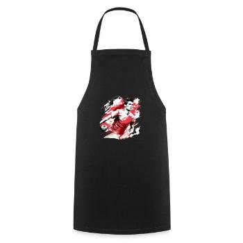 Footballeur - Tablier de cuisine - noir - Devant - AI Model Male 185 dark (185cm)