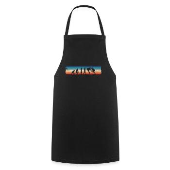 Drôle d’évolution du hockey sur glace - Rétro - Tablier de cuisine - noir - Devant - AI Model Male 185 dark (185cm)