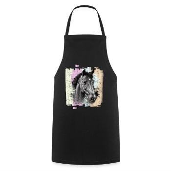 Cheval - Tablier de cuisine - noir - Devant - AI Model Male 185 dark (185cm)