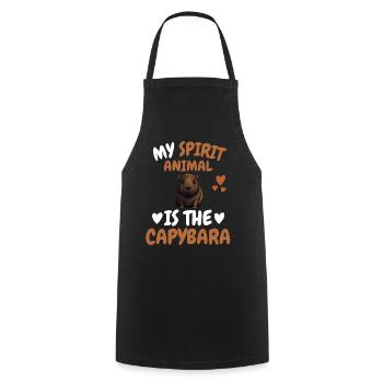 My Spiritual Animal Gift Funny Capybara - Cooking Apron - black - Front - AI Model Male 185 dark (185cm)