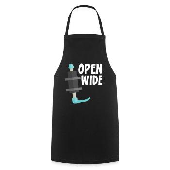 Open Wide Nurse Anesthesia Anesthesiologist - Cooking Apron - black - Front - AI Model Male 185 dark (185cm)