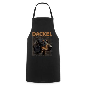 Rauhaardackel Dachshund Hund Hunde Welpe Dackel - Kochschürze - Schwarz - Vorne - AI Model Male 185 dark (185cm)
