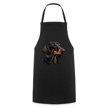 Rauhaardackel Dachshund Hund Hunde Welpe Dackel - Kochschürze - Schwarz - Vorne - AI Model Male 185 dark (185cm)