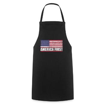 Amerika First USA Flagge Patriotic Proud - Kochschürze - Schwarz - Vorne - AI Model Male 185 dark (185cm)