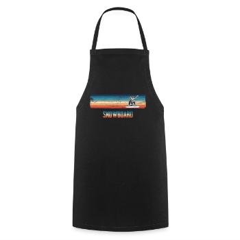 Amateurs de snowboard, rétro, vintage, - Tablier de cuisine - noir - Devant - AI Model Male 185 dark (185cm)