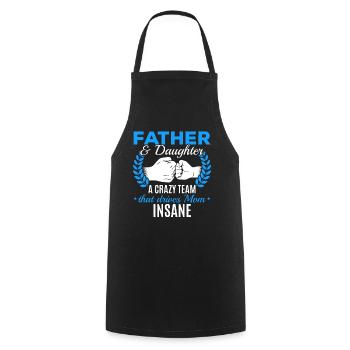 Father & daughter a crazy team partner look - Cooking Apron - black - Front - AI Model Male 185 dark (185cm)