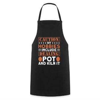 Poterie Töpfern Töpfer Töpferei - Tablier de cuisine - noir - Devant - AI Model Male 185 dark (185cm)