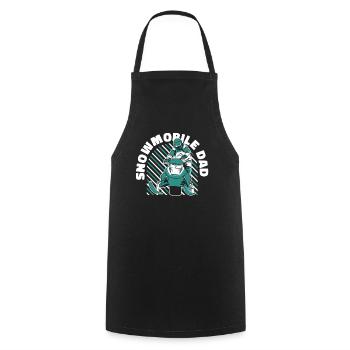 Snowmobile Dad Snowmobile Snowmobile Snow Motorcycle - Cooking Apron - black - Front - AI Model Male 185 dark (185cm)