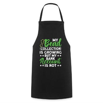 Pearl Bead Embroidery Jeweler Jewelry Maker - Cooking Apron - black - Front - AI Model Male 185 dark (185cm)